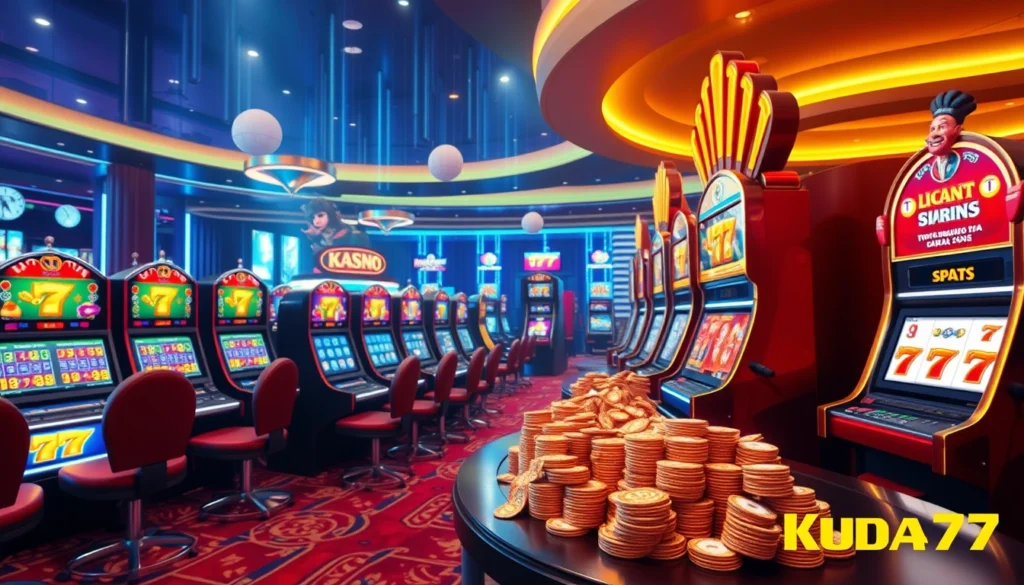 Ilustrasi Kuda77, situs judi slot online gacor terpercaya dengan berbagai permainan menarik dan sistem deposit yang cepat, termasuk QRIS.