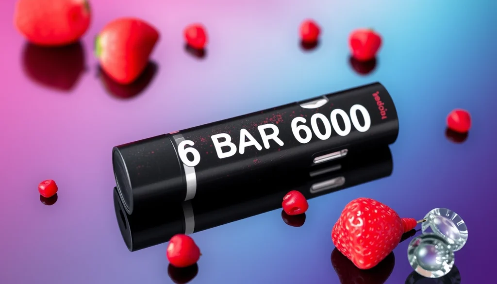 Big Bar 6000 disposable vape device showcasing its diverse flavors and features